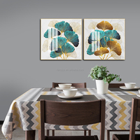 Décoration murale moderne pour la maison, impressions abstraites, peinture HD imprimée UV, feuille dorée nordique, toile, peinture sur porcelaine cristalline