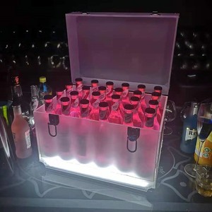 LED Illuminated Cocktail Aluminum Bottle Display Case VIP Glorifier Box