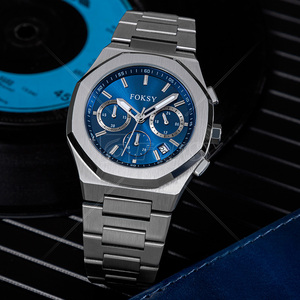 Reloj de Pulsera de Lujo de Cuarzo a la Moda para Hombre con Cronógrafo Resistente al Agua OEM y Logotipo Personalizado de Marca Propia en Acero Inoxidable - Product Image 2