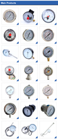100mm Bottom Radial Vacuum Gauge Stainless Steel Glycerine Filled EN 837-1 CE Certificated Negative Pressure Gauge