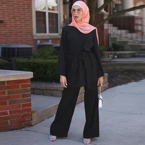 Mode Moslim Jurk Eid Mubarak Vrouwen Kaftan Abaya Dubai Turkije Hijab Islamitische Kleding Abaya Kleding Sets