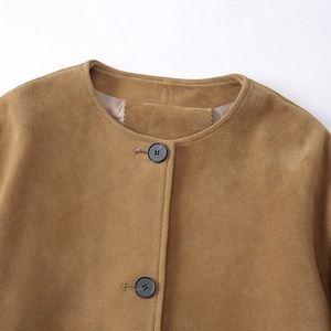 2024 Phụ Nữ Da Lộn Cắt Áo Khoác Mùa Đông Thanh Lịch Tùy Chỉnh Quan Hệ Nhân Quả Duy Nhất Ngực Da Lộn Da Áo Khoác Cho Phụ Nữ - Product Image 5