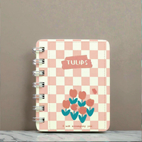 Cuaderno Escolar Kawaii con Diseño de Flores Personalizado, Encuadernación en Espiral, Cubierta de Papel A7, Mini Cuaderno de Regalo