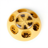 Distributeur de friandises en plastique pour chien, jouet d'entraînement amusant, bol d'alimentation manuel rond pour chats et chiens