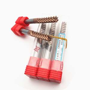 Ensembles de fraises CNC à queue droite conique en acier au tungstène, 4 cannelures, HRC65, 50L 75L, 4MM 8MM 10MM, revêtement nano - Product Image 5