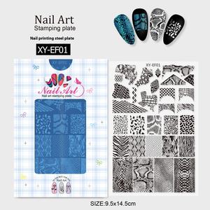 Templat Transfer Gel pola kotak-kotak pelat cetak kuku baja tahan karat terinspirasi renda Prancis - Product Image 6