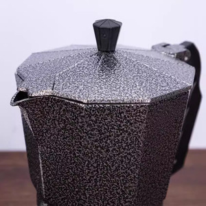 <span class=keywords><strong>Cafetière</strong></span> Moka en aluminium gris moucheté, style italien, octogonale, avec poignée noire - Product Image 5