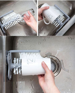 Cepillo de limpieza de plástico 2 en 1, cepillo multifuncional con <span class=keywords><strong>Base</strong></span> de succión <span class=keywords><strong>para</strong></span> botellas de vidrio - Product Image 5