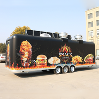 Chammp Remorque mobile en fibre de verre pour café, camion de restauration rapide pour hot-dogs avec équipement de cuisine complet, chariots de vente de crème glacée et de frites