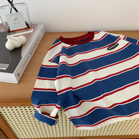 T-shirt rayé décontracté à manches longues pour garçons, en coton respirant, col rond, vêtements pour bébés et enfants, printemps-automne