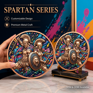 Moneda Espartana <span class=keywords><strong>Griega</strong></span> Antigua de Cobre Puro 999 de 1 oz, con Relieve 3D, Acabado UV Tipo Prueba, Arte de la Civilización Clásica, Artesanía Metálica - Product Image 1