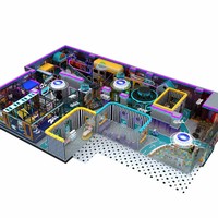 Aobeile Aire de jeux intérieure intégrée en PVC avec structure en tuyaux galvanisés, Château de jeu pour enfants, Équipement de jeux souples pour enfants certifié ASTM, capacité supérieure à 300 kg