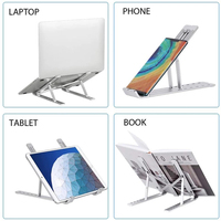 Ergonomische opvouwbare laptopstandaard van aluminium en siliconen met verstelbare hoogte voor computer en tablet