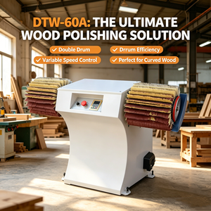 Machine à poncer le bois verticale à deux têtes, équipement multifonctionnel pour le débavurage et le ponçage des rampes d'escalier et des lignes de bois en bois massif - Product Image 1