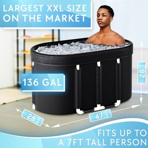 PVC <b>Inflatable</b> Oval Ice <b>Bath</b> Tub 47*28*28 Inch for Athletes Recovery Home Gym and Indoor Outdoor Use - Product Image 2