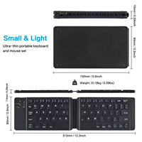XTAURI Keyboard Mini Lipat Nirkabel Portabel Pengisian Daya USB Operasi Model Gunting untuk Penggunaan di Ponsel/Tablet/Komputer Kantor