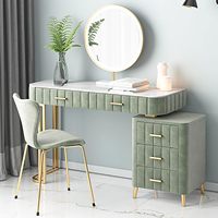 Ensemble de commode de chambre moderne sur mesure avec armoire de rangement et coiffeuse en marbre miroir