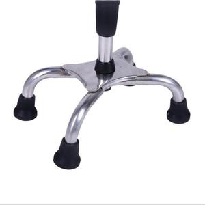 Bâton de marche à quatre pieds en acier inoxydable pour personnes âgées, aide à la mobilité avec embouts en caoutchouc antidérapants et hauteur réglable - Product Image 5