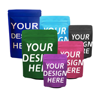 Sachets Mylar personnalisés de 3,5 g, sachets d'emballage en plastique autoportants pour herbes, sachets Mylar de 1 lb, finition mate, pochette de 4x5 pouces avec fermeture éclair