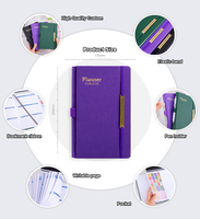 Cahiers en cuir A4 A5 d'affaires promotionnels Logo personnalisé imprimé PU planificateur Journal cadeaux en relief