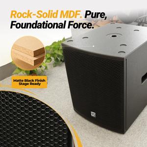 Système de caisson de basses actif alimenté par amplificateur de classe D Rqsonic WHN18S1 professionnel audio 18 pouces 400W - Product Image 5