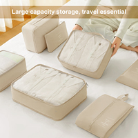 Lot de 7 cubes d'emballage organisateur de bagages de voyage ensemble sac de rangement de cube d'emballage de compression