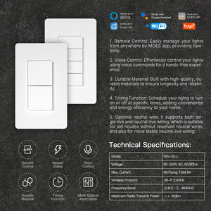 Interruptor de <span class=keywords><strong>Luz</strong></span> Inteligente WiFi LangYeao 8A, Estándar Estadounidense, Sin Cable Neutro/Cable Neutro Opcional, Vidrio Templado, Compatible con <span class=keywords><strong>Alexa</strong></span> y Google Home - Product Image 2