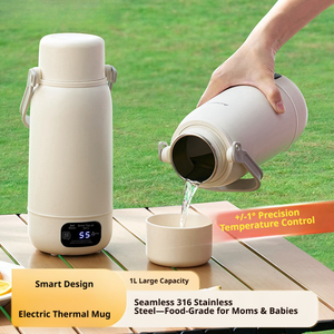 Tasse chauffante électrique multifonctionnelle 1L 304/316, 6 niveaux de température, maintien au chaud 24H, contrôle tactile, chauffe rapide, arrêt automatique, anti-fuite, pour la maison et les voyages - Product Image 2