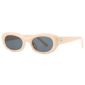 Hot European and American Ladies Retro Simple Oval Small Frame Outdoor Sunblock Color Sunglasses - Product Image 5