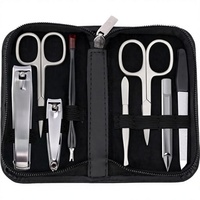 Kit de soin des ongles de luxe 9 pièces 7 en 1 en acier inoxydable, ensemble de manucure et pédicure, logo personnalisé, portable, professionnel