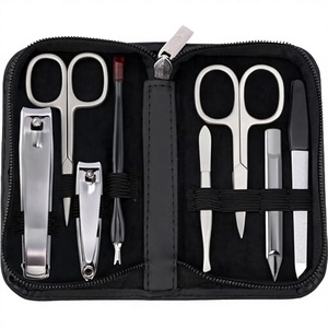 9Pcs Luxurious 7 in 1 Stainless Steel Razor Shaving Set & Nail Care Tool Man Care <b>Kit</b> with Customized Logo Portable Professional - Product Image 3