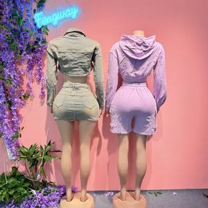 ชุดเดนิมลำลองสุดฮิตปี 2026 ชุดเซ็ต 2 ชิ้น เสื้อแจ็คเก็ตแขนยาว+กระโปรงทรงสกินนี่สุดเทรนดี้ ชุดสูทสตรีทแวร์ยีนส์สองชิ้นสำหรับผู้หญิง - Product Image 4