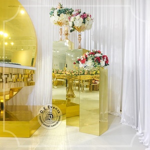 Sposa e lo sposo in acciaio inox vaso di fiori del basamento per la cerimonia nuziale - Product Image 4