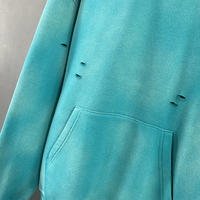 Sweat à capuche personnalisé en molleton délavé à l'acide, coupe oversize, style streetwear vintage pour homme, idéal pour l'hiver