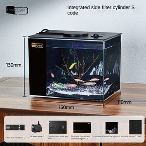 YEE Factory Vente en gros Aquarium Nano de 10 gallons en plastique acrylique Mini aquarium pour poissons Betta avec lumière d'aquarium USB et pompe à eau - Product Image 6