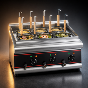 Olla Eléctrica de Mesa para Pasta con 6 Cestas, de Acero Inoxidable, para Cocinar Ramen, Ideal para Restaurantes de Comida Rápida y Bares - Product Image 1