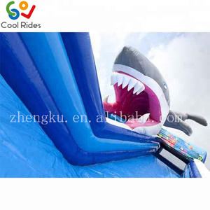 Bán nóng 0.55mm bạt PVC trượt nước bơm hơi nhảy lâu đài cá mập bouncy trượt - Product Image 2