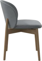 Chaise de salle à manger scandinave moderne haut de gamme avec dossier incurvé rembourré, pieds en chêne robustes et durables, meuble de maison écologique