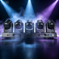 STSLITE-5 projecteurs LED mobiles 80W, 5x80W Mini Moving Beam avec anneau LED auxiliaire RGB, éclairage de scène DMX pour discothèque