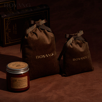 Sac de rangement pour bijoux en velours avec cordon de serrage, logo personnalisé Boyang, luxe, recyclable
