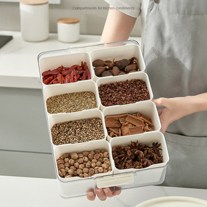 صينية تقديم مقسمة جديدة مع غطاء منظم تخزين الطعام البلاستيكي لصندوق تقديم خالٍ من BPA - Product Image 2