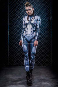 Combinaison moulante une pièce cool de style européen et américain, ensemble <span class=keywords><strong>cyberpunk</strong></span> imprimé numérique 3D, combinaison une pièce pour <span class=keywords><strong>cosplay</strong></span> féminin - Product Image 6
