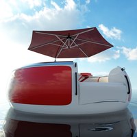 Bateau électrique rond pour barbecue en forme de beignet pour une expérience de grillades en plein air au bord du lac en été