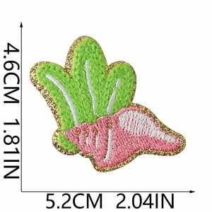 Patchs thermocollants en chenille brodés à bordure scintillante, style plage estival, motifs étoile de mer, dauphin, appareil photo, crabe, coquillage, conque, pour la décoration - Product Image 3