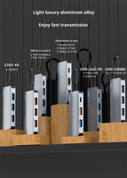 Hub USB 3.2 Gen 10 Gbps Type-C 4 ports, adaptateur USB 1 vers 4 pour ordinateur portable, PC et Mac, transfert de données rapide et charge, compact