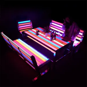 LED Lighting Park Bench Led Outdoor Waterproof with 16 RGB Colors Changing Park Chair Power by AC220V