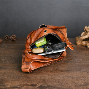 Ando <b>Bag</b> <b>Genuine</b> Cowhide <b>Leather</b> Sling <b>Bag</b> for Men Vintage Crossbody Chest <b>Bag</b> - Product Image 3