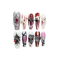Ongles d'Halloween de luxe pour l'industrie lourde, faits à la main, à presser, en acrylique, artificiels