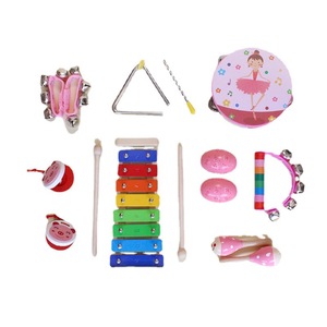 Wholesale Wooden Percussion <b>Instrument</b> Set With Xylophone Maraca Tambourine Castanet For Kids <b>Music</b> Education And Play - Product Image 1