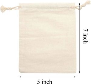 Sacs en toile écologique imprimés en coton et lin avec cordon de serrage, emballage personnalisé avec logo, sac à cordon - Product Image 5